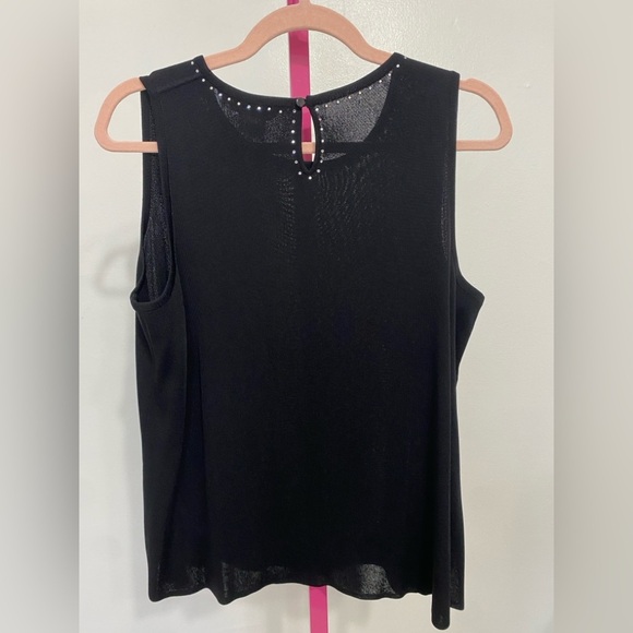 Misook Black Knit Top with Sparkling Details and skirt set - Picture 4 of 6